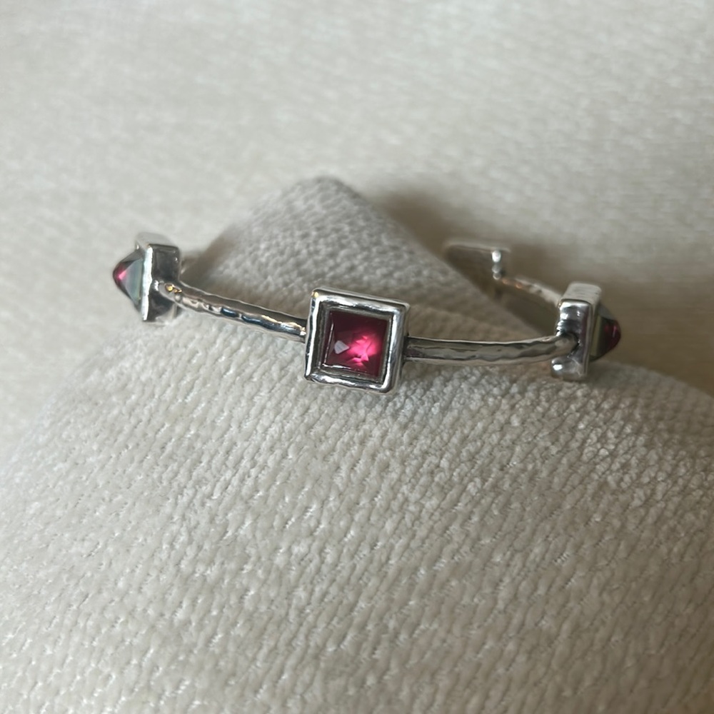 RARE IPPOLITA PINK ROCK CANDY SQUARED STATION BRACELET *LIKE NEW*